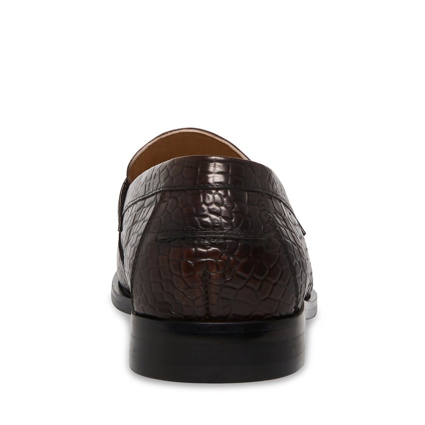 Loafers Steve Madden Wallace Crocodile Hombre Chocolate | ES GN809S